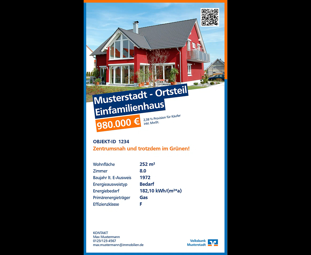 Kreditinstitue Digital Signage bei Immobilien